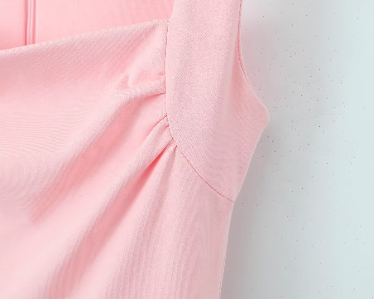 Sexy, bauschiges Kleid mit quadratischem Ausschnitt und Patchwork-Muster für Damen