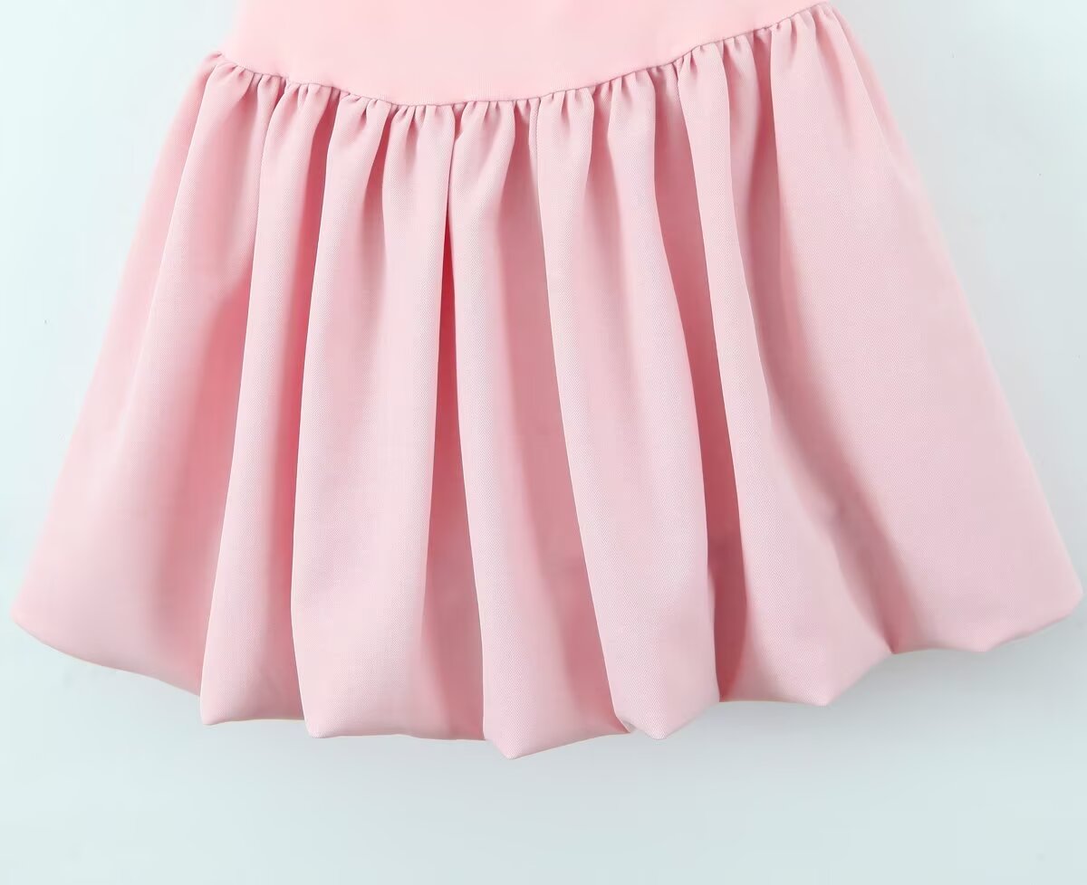 Sexy, bauschiges Kleid mit quadratischem Ausschnitt und Patchwork-Muster für Damen