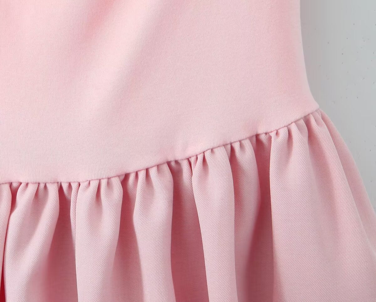 Sexy, bauschiges Kleid mit quadratischem Ausschnitt und Patchwork-Muster für Damen