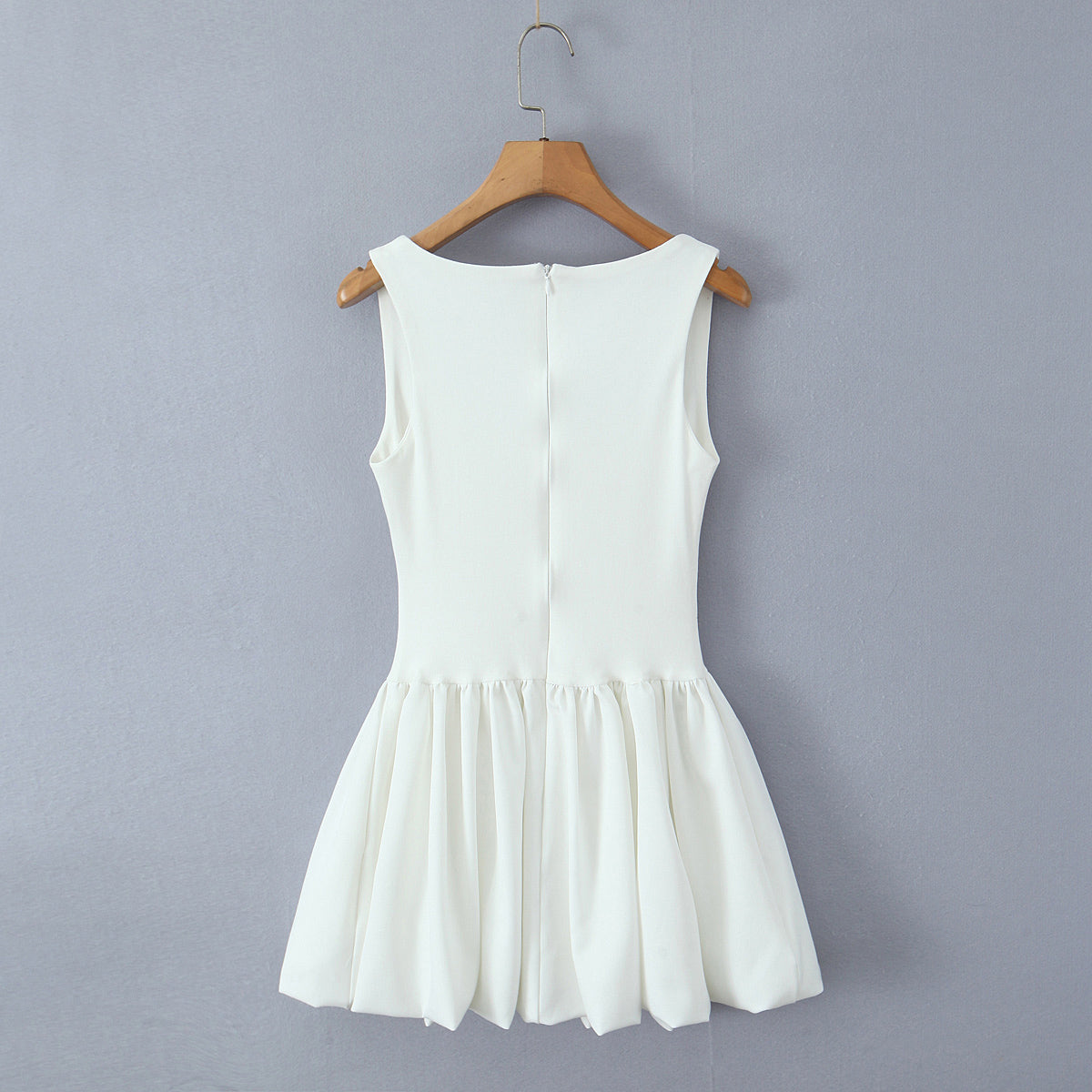 Sexy, bauschiges Kleid mit quadratischem Ausschnitt und Patchwork-Muster für Damen