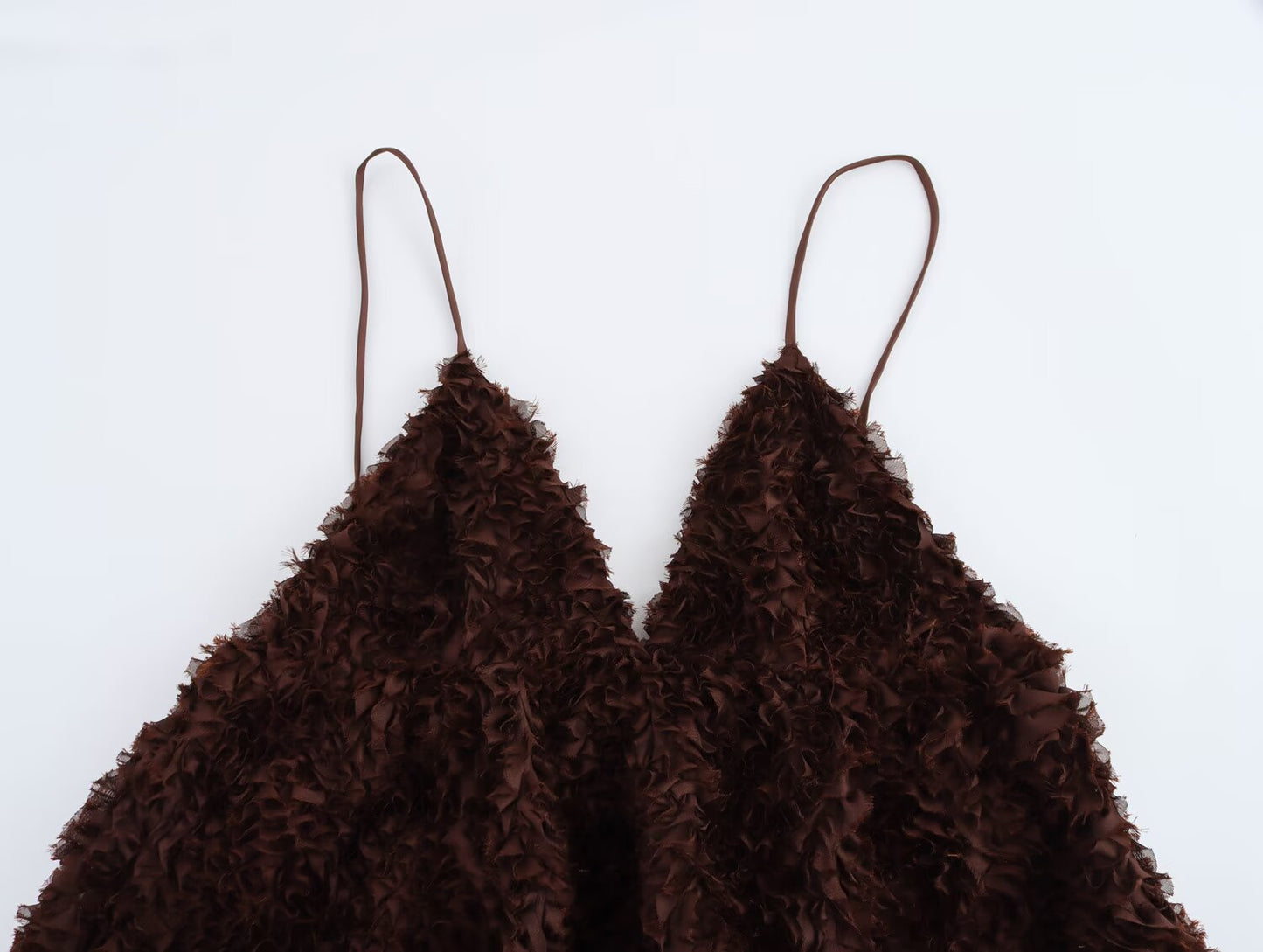 Damen Französisch Sexy Flauschiges Mesh Sling Kleid