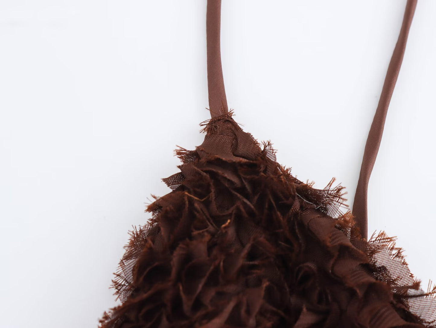 Damen Französisch Sexy Flauschiges Mesh Sling Kleid