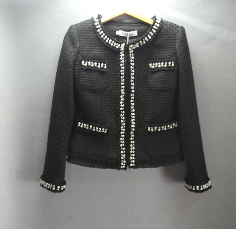 Women's Autumn And Winter Heavy Industry Beads Coat