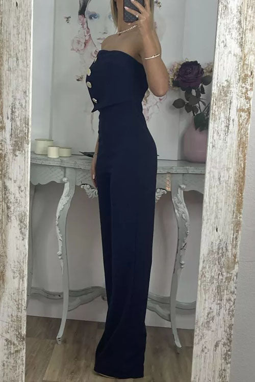 Fashionable Tube Top Decorative Jumpsuit