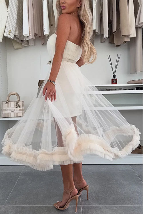 Wickelkleid aus Netzstoff