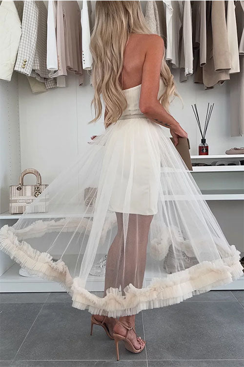 Wickelkleid aus Netzstoff