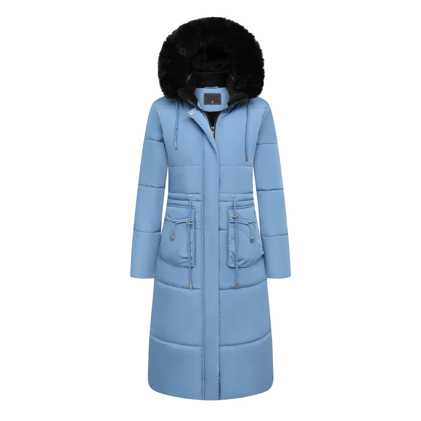 Women's Cotton Jacket Drawstring Cinched Hoodie Fleece-lined Warm