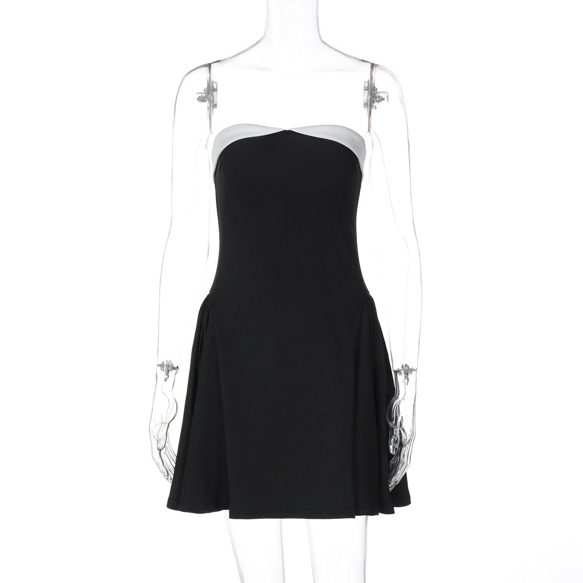 Women Winter Sexy Backless Zipper off Shoulder Tube Top Dress
