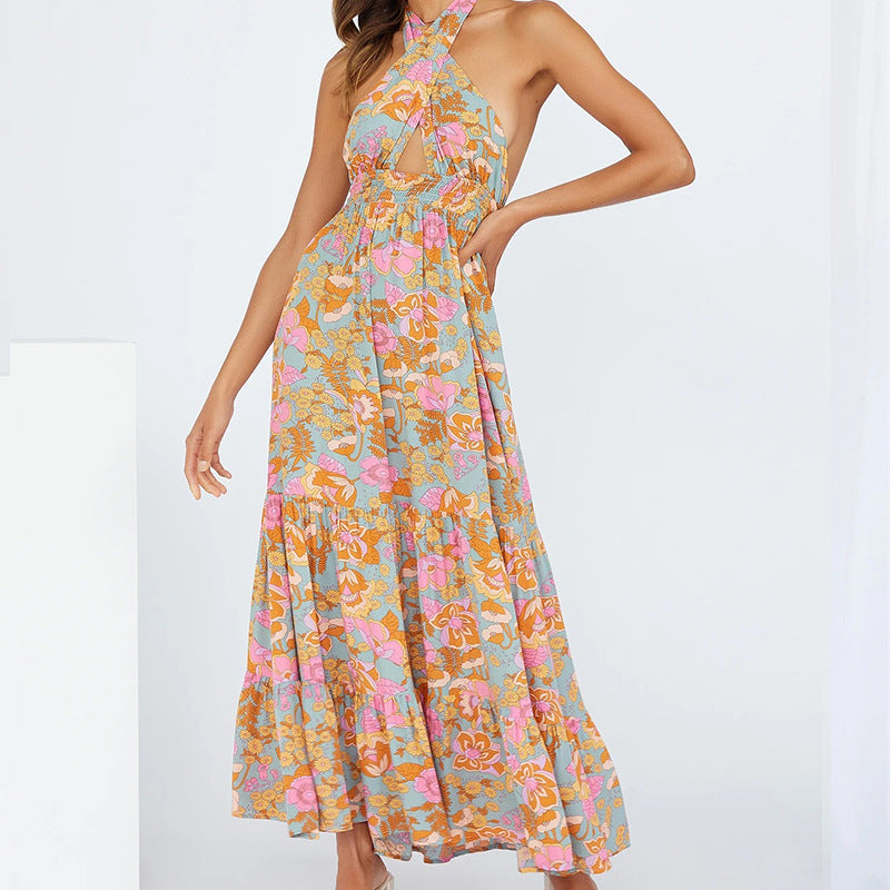 Robe sexy dos nu pour femme, combinaison de vacances, robe de plage