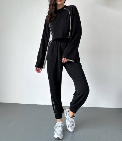 Women's Crew-neck Sports Long-sleeved Suit