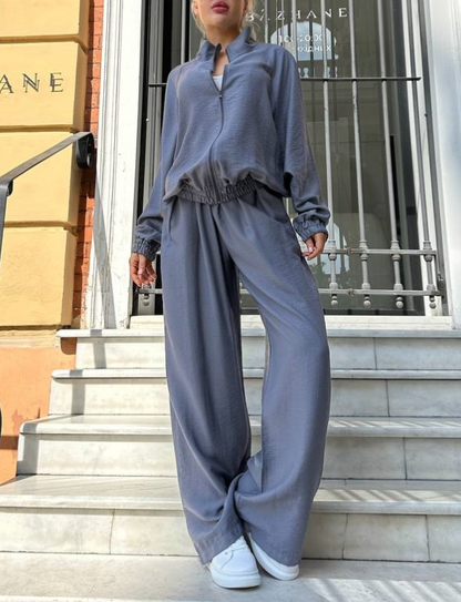 Solid Color Tracksuit for Women blue