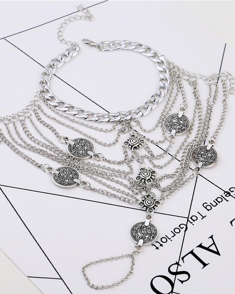 Multilayer Tassel Chain Anklet