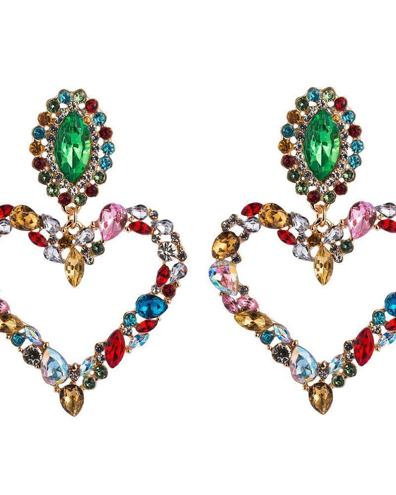 Heart Shaped Alloy Retro Earrings