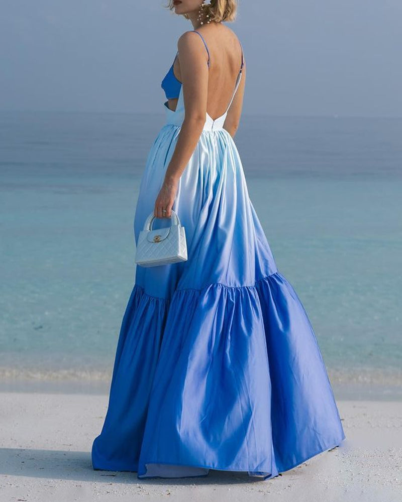 Elegant sleeveless ombre dress