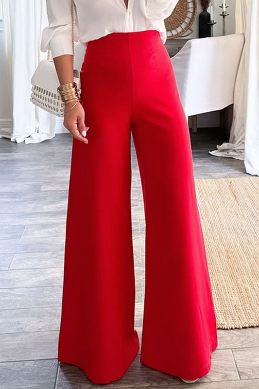 Casual Daily Loose High Waist Wide Leg Bottoms