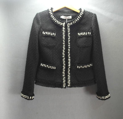 Women's Autumn And Winter Heavy Industry Beads Coat