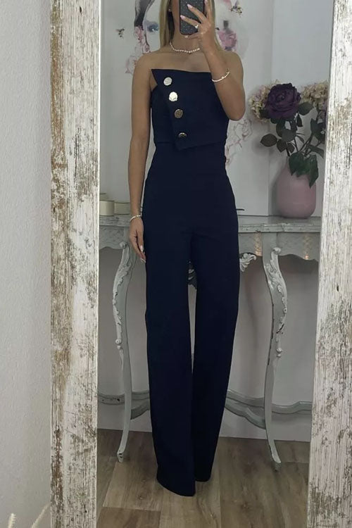 Fashionable Tube Top Decorative Jumpsuit