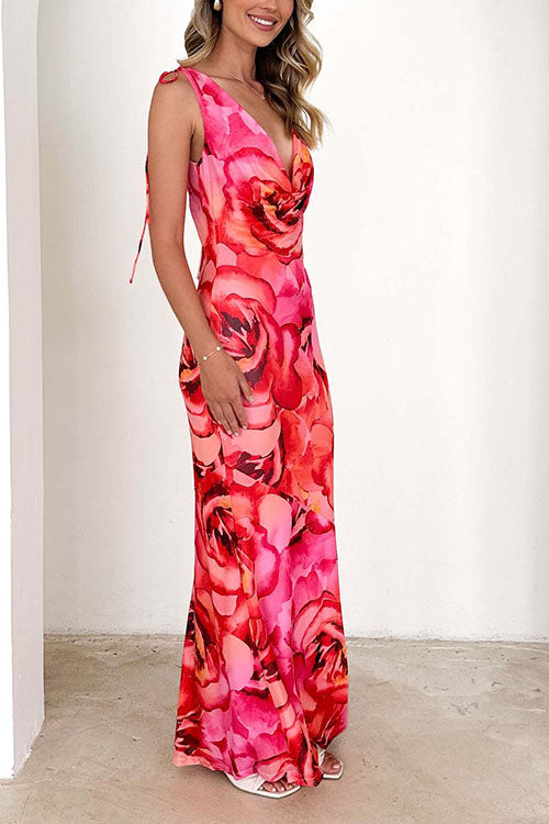 Rowangirl V-neck Printed Stretch Dress