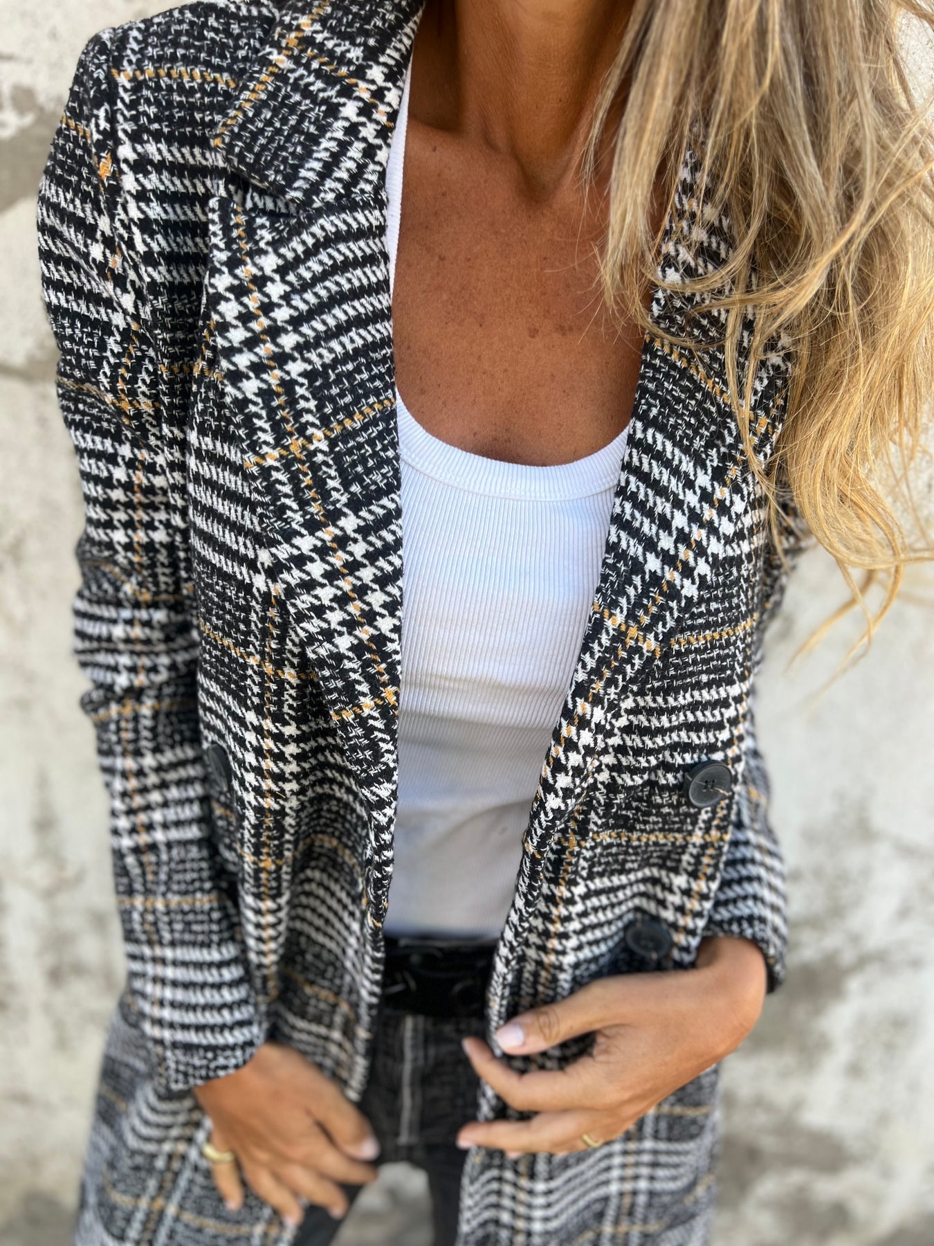 Women's Lapel Long Sleeve Plaid Coat