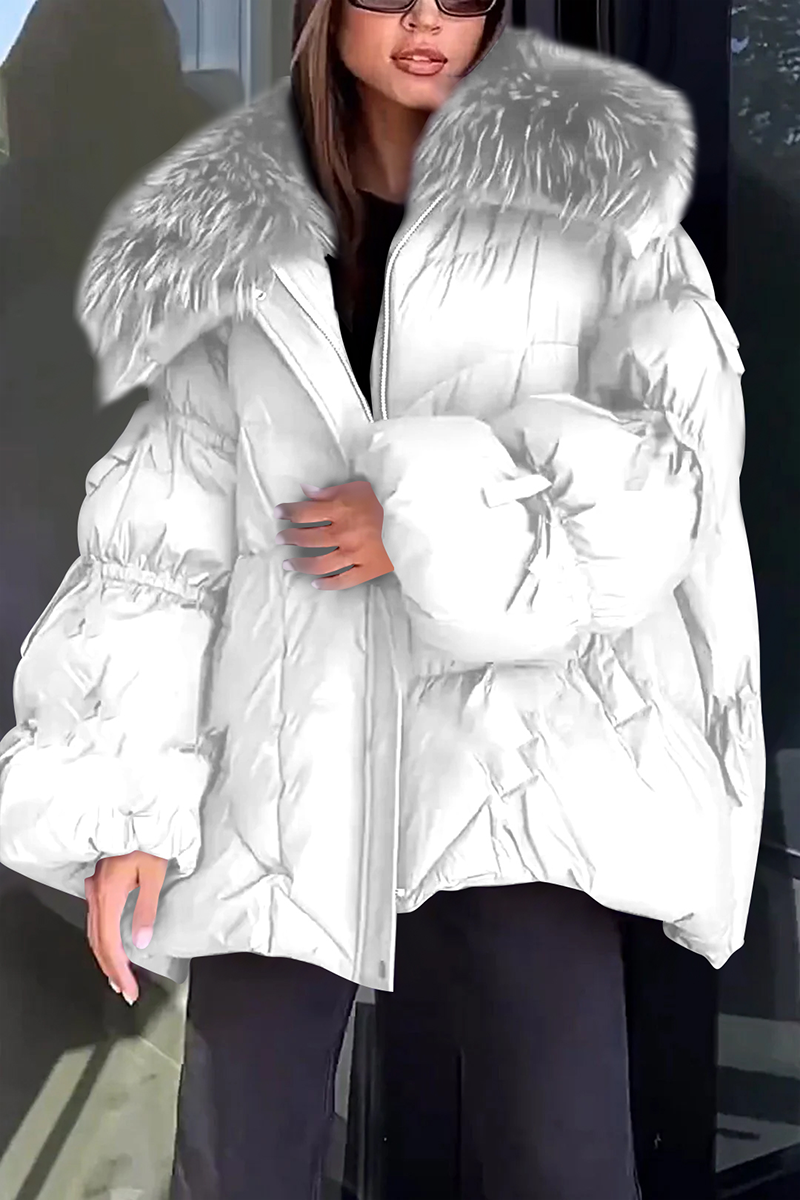 Women's Furry Down Jacket white