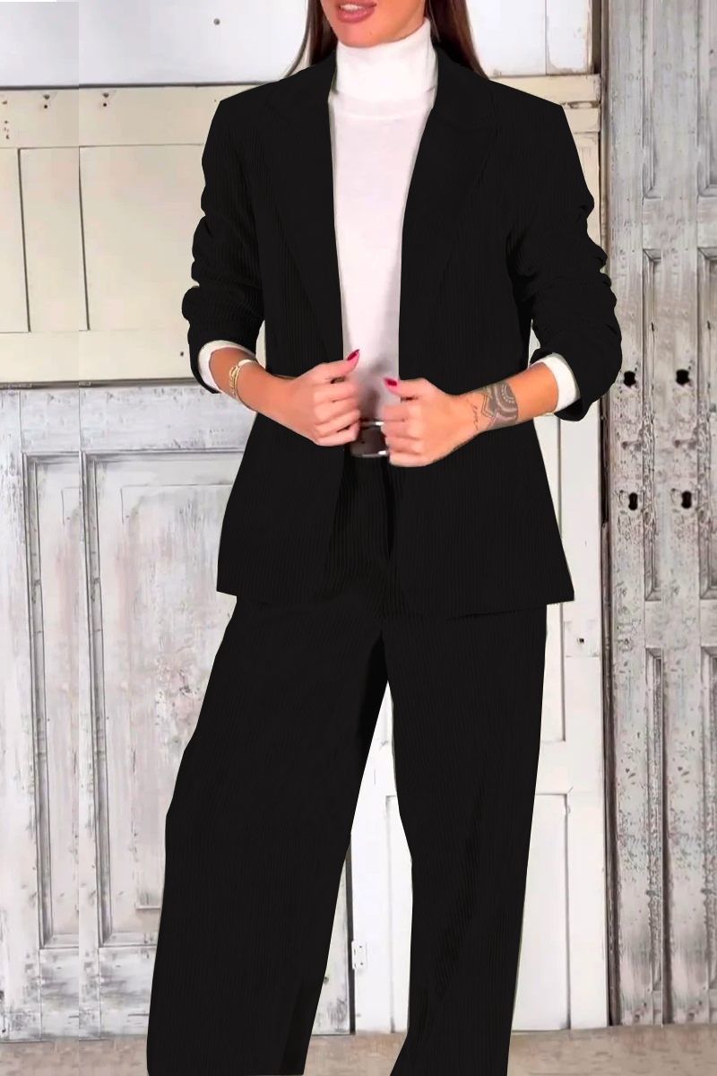 Ladies Casual Commuting Corduroy Suit black