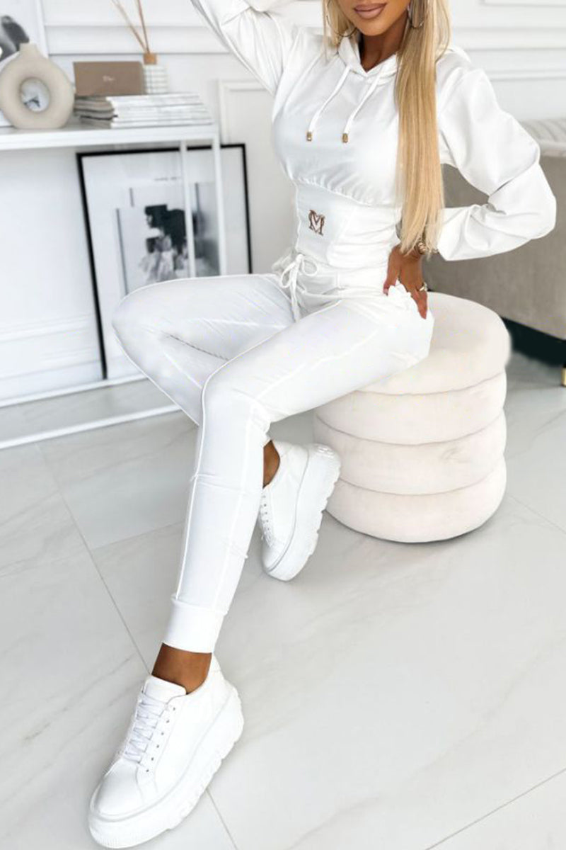 Women's Hooded Waist Sports Casual Suit