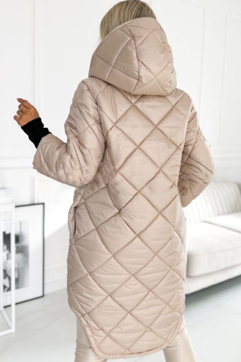 Women's Hooded Long-sleeved Casual Cotton Coat