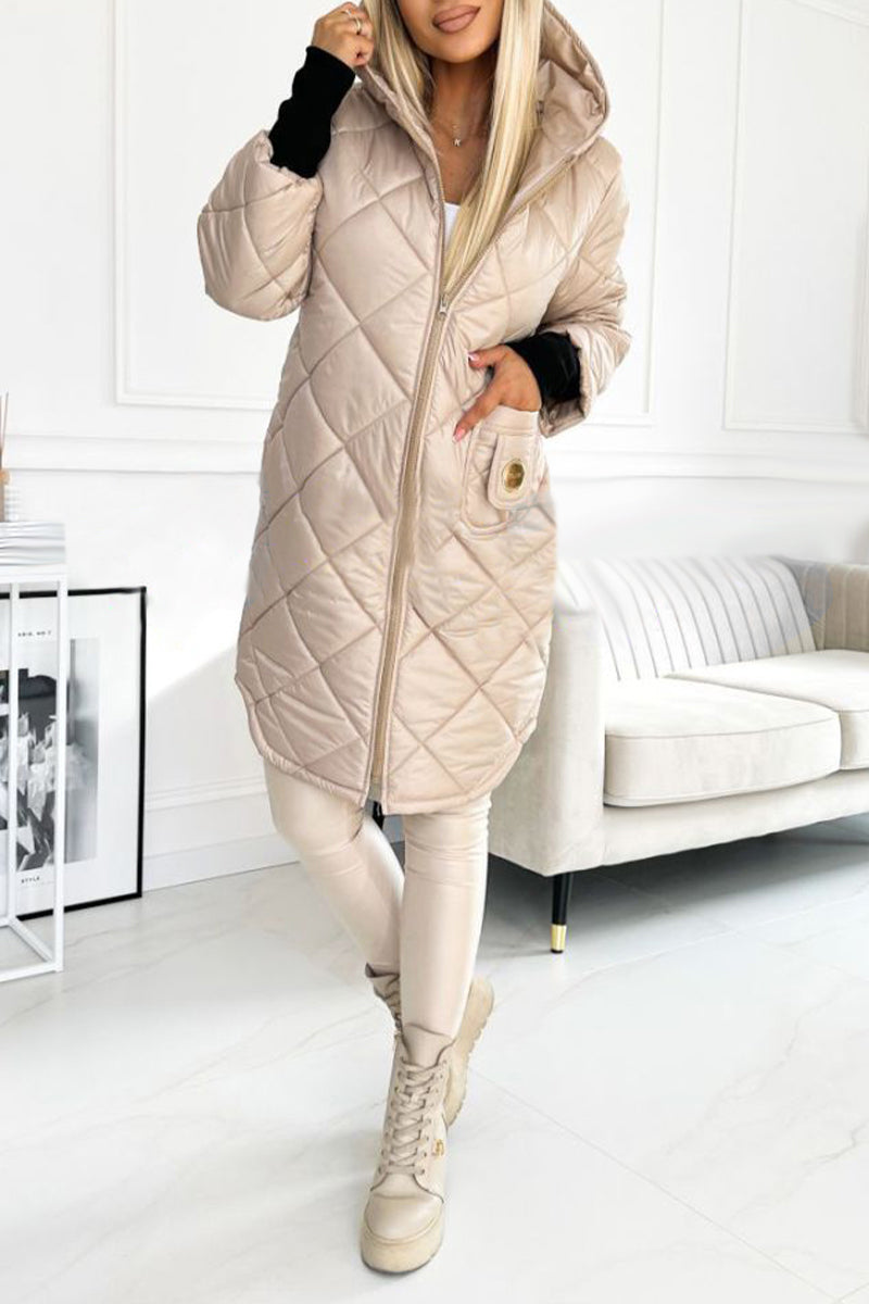 Women's Hooded Long-sleeved Casual Cotton Coat