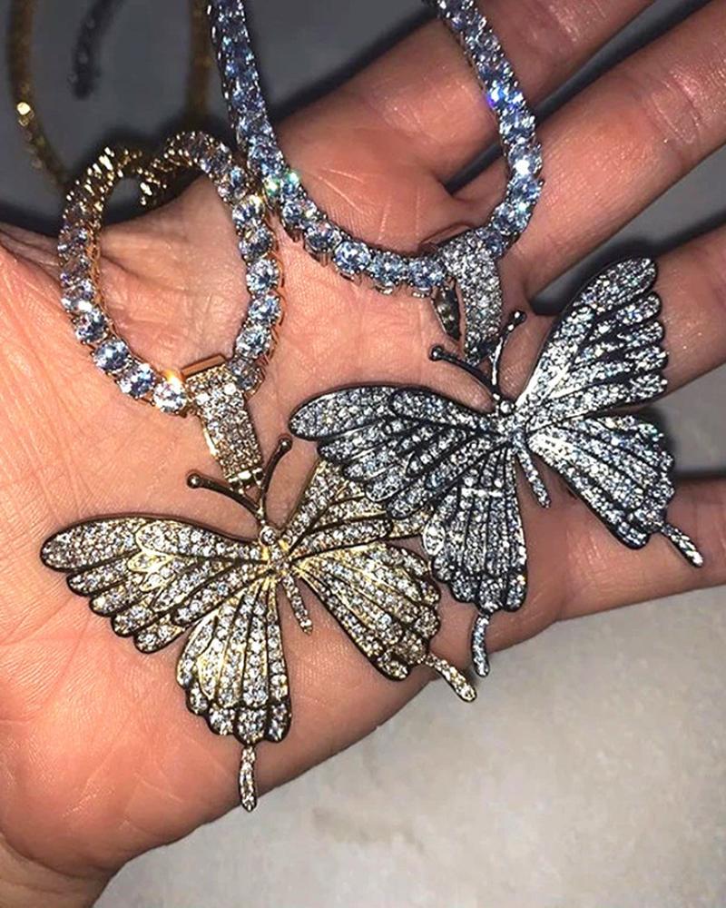 Retro Layer Butterfly Alloy Necklace