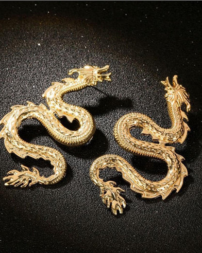 Creative Exaggeration Punk Dragon Earrings