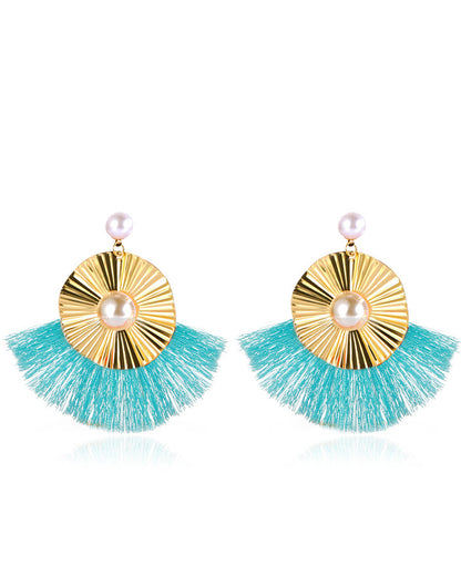 Scalloped Irregular Retro Geometric Earrings