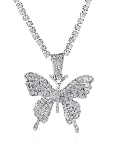 Retro Layer Butterfly Alloy Necklace