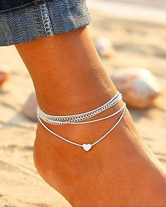 Love Peach Heart Love Anklet