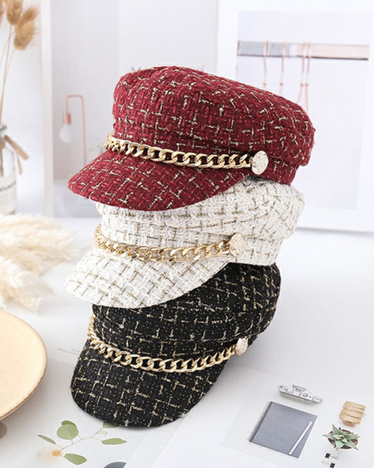 Short-brimmed Chain Beret