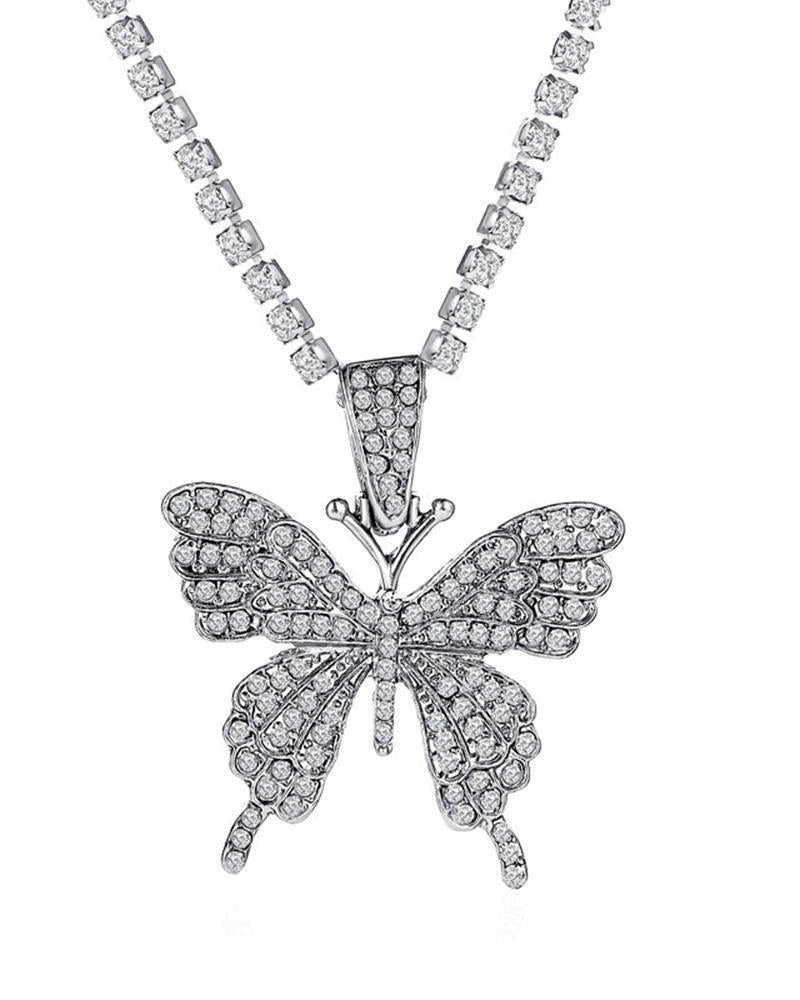 Retro Layer Butterfly Alloy Necklace