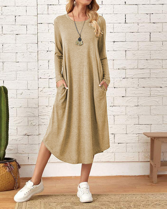 curved hem loose dress