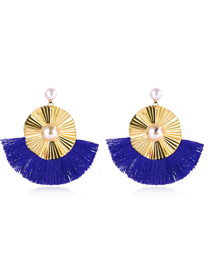 Scalloped Irregular Retro Geometric Earrings