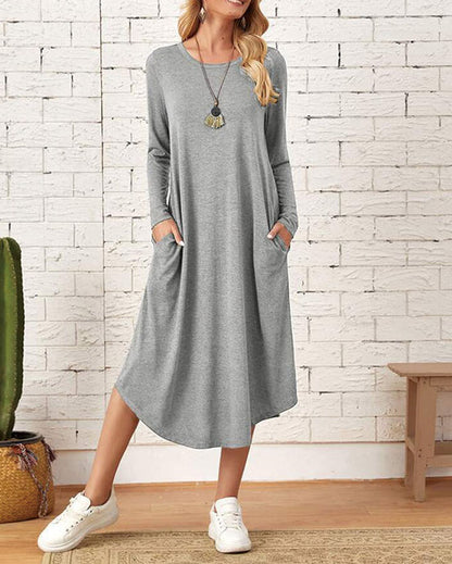 curved hem loose dress