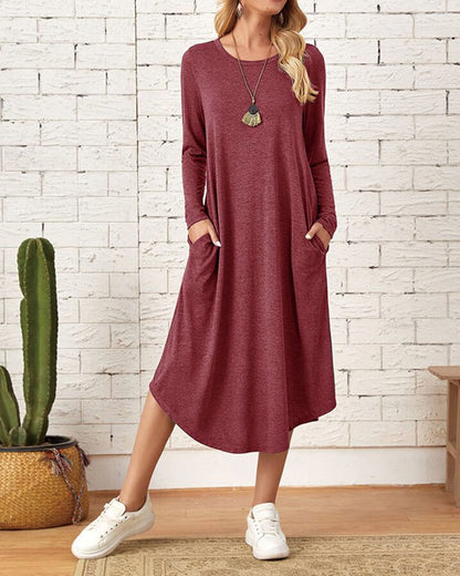 curved hem loose dress