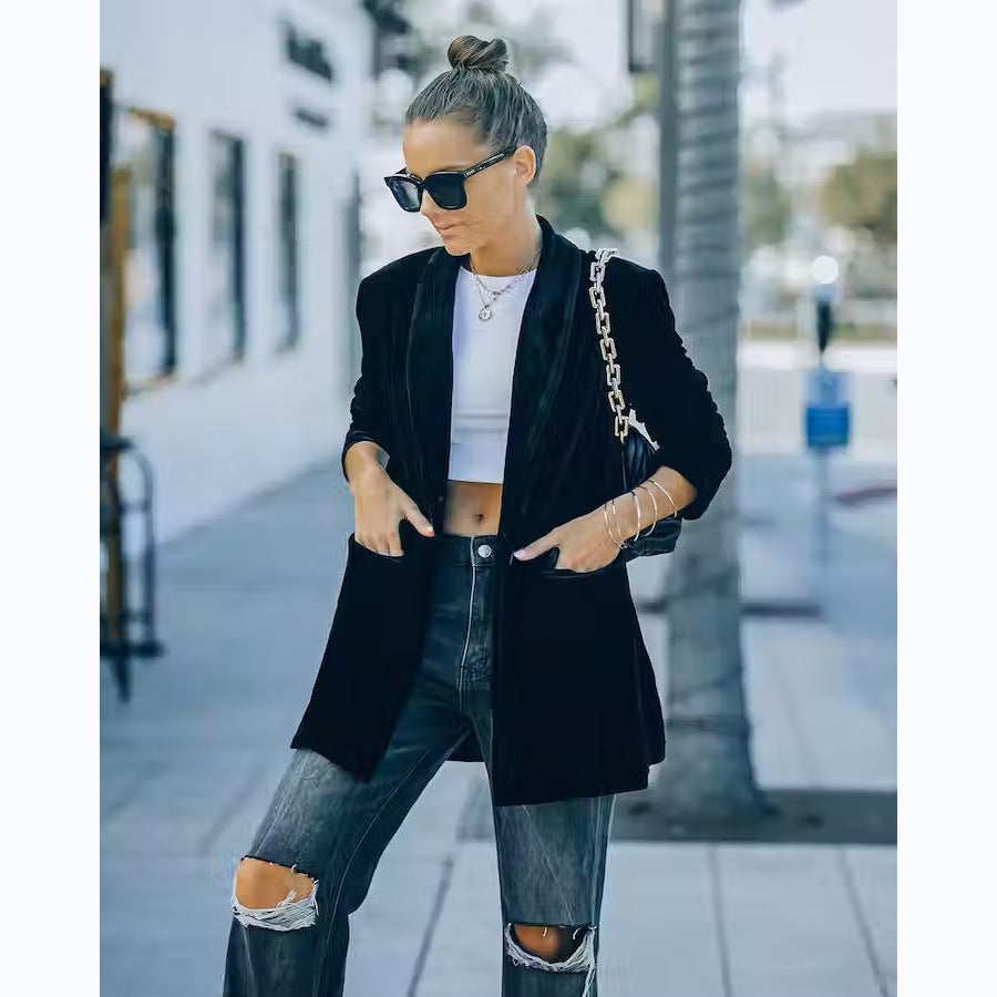 Street Autumn Winter Pleuche Long Sleeve Jacket Jacket