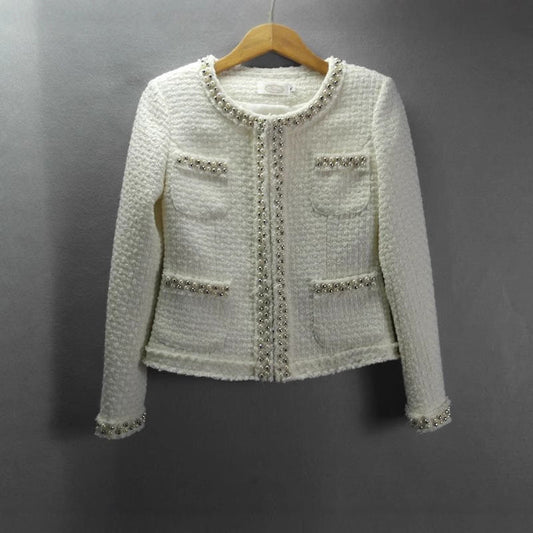 Women's Autumn And Winter Heavy Industry Beads Coat
