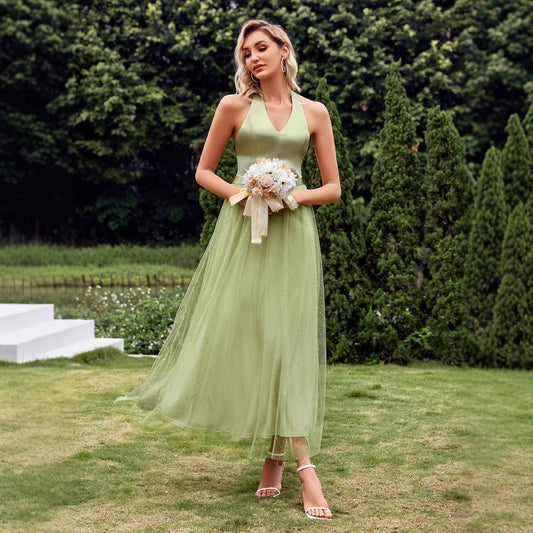 Frauen V-Ausschnitt Strap frisches Kleid Fotografie Kleid Kleid