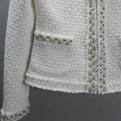 Women's Autumn And Winter Heavy Industry Beads Coat