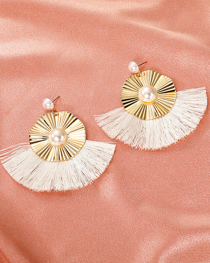 Scalloped Irregular Retro Geometric Earrings