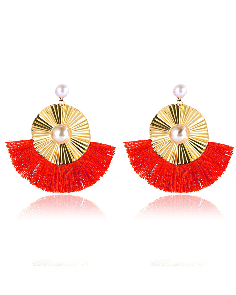 Scalloped Irregular Retro Geometric Earrings