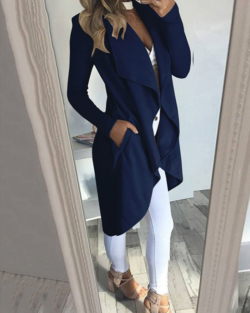 Solid Color Lapel Jacket