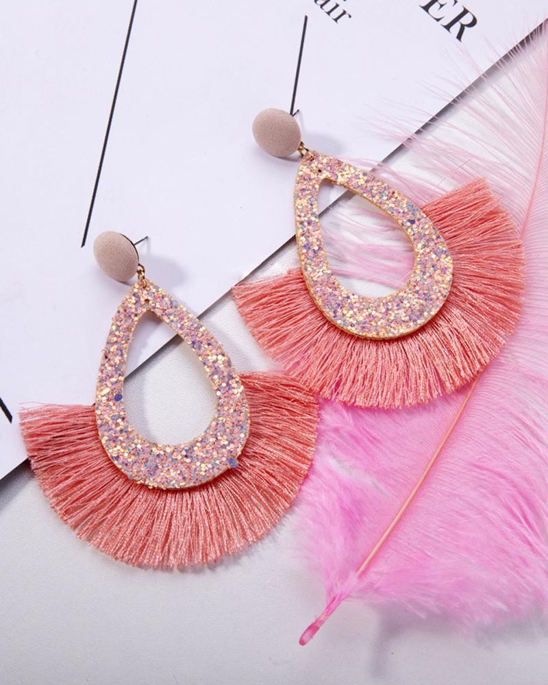 Personality Geometric Water Drop Hollow  Earrings