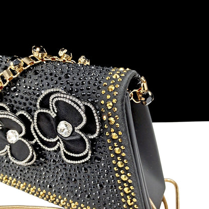 Women's Pointed Toe Shoes Bag Set Handmade Flower Decoration Simple Banquet Style