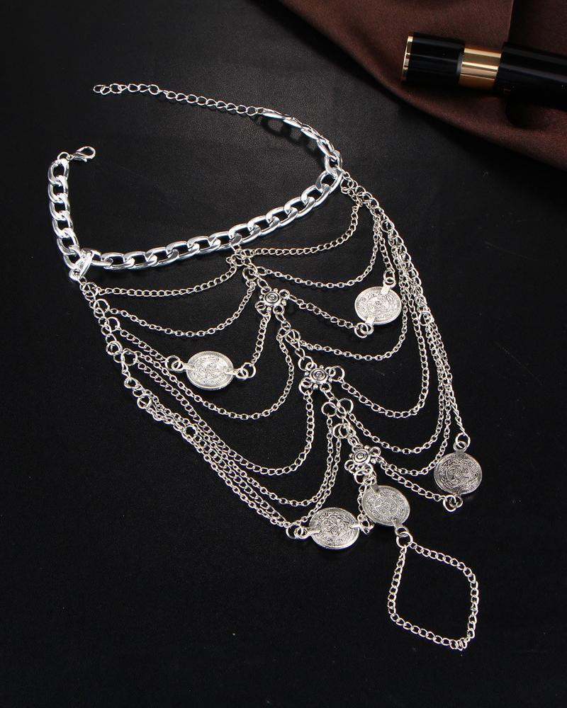 Multilayer Tassel Chain Anklet