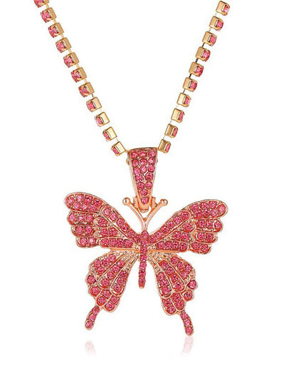 Retro Layer Butterfly Alloy Necklace